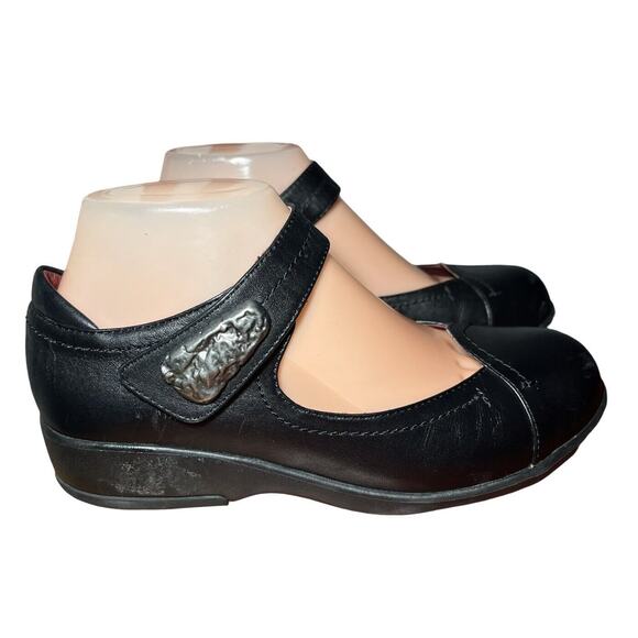 Gravity Defyer Black Leather Adjustable Slip On Maryjanes Shoes Women's … - Picture 2 of 9
